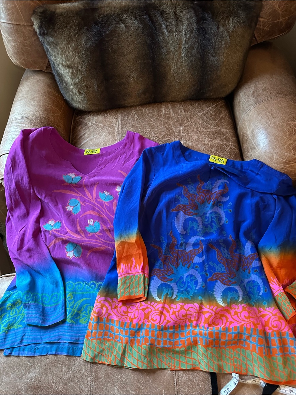 2 KYRA silk blouses